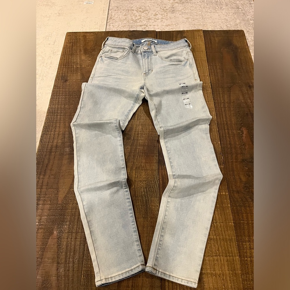 PacSun Stacked Skinny Light Indigo Jeans New 28"X30" Skinny Stretch Style